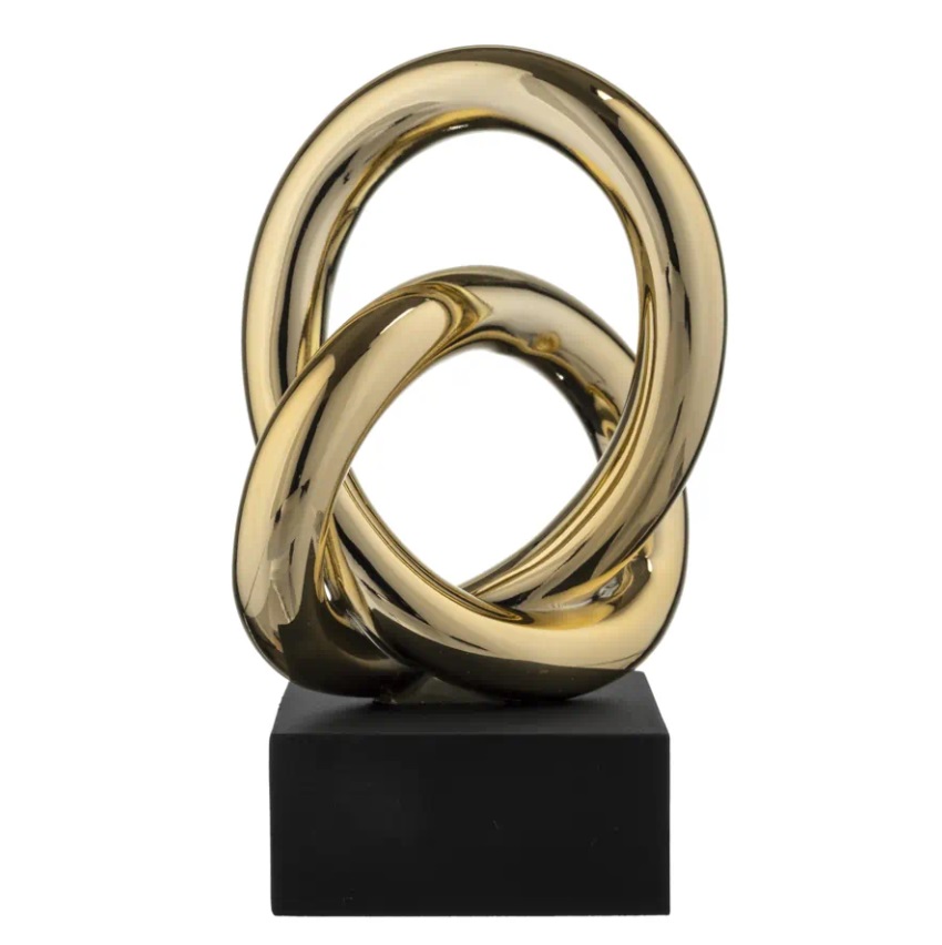 Nodo alto oro c/base nera - H.15 cm - Bongelli